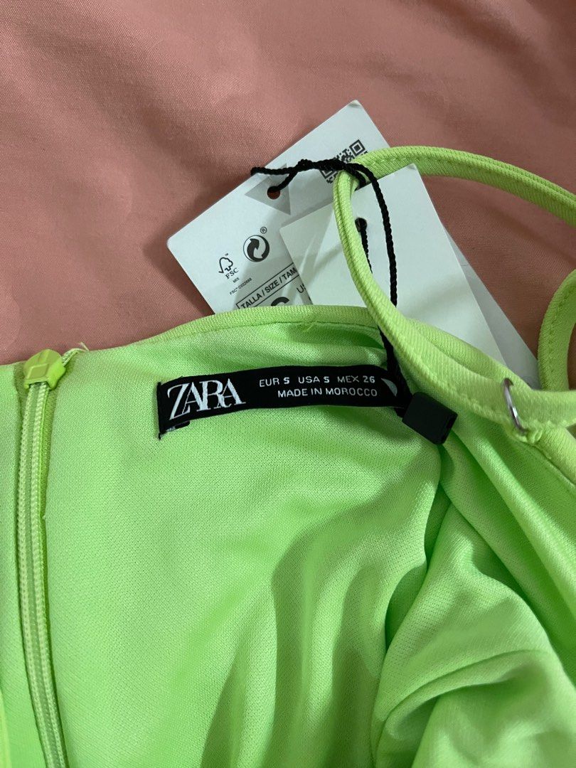 Zara neon green top bodysuit