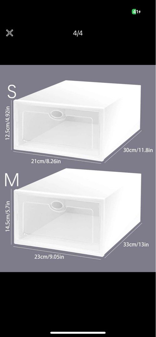 4pcs Reusable Plastic Shoes Storage Box,Daily White Square Multifunctional  Shoes Organizer