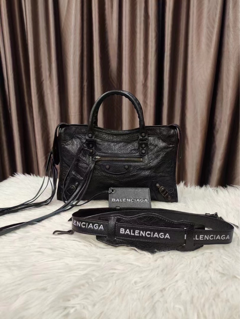 Balenciaga city bag logo strap online