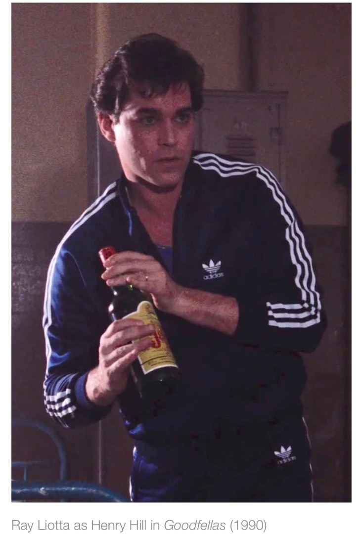 ADIDAS 1980s Navy Blue Vintage Track Jacket Goodfellas Dinner in Prison Ray Liotta Henry Hill