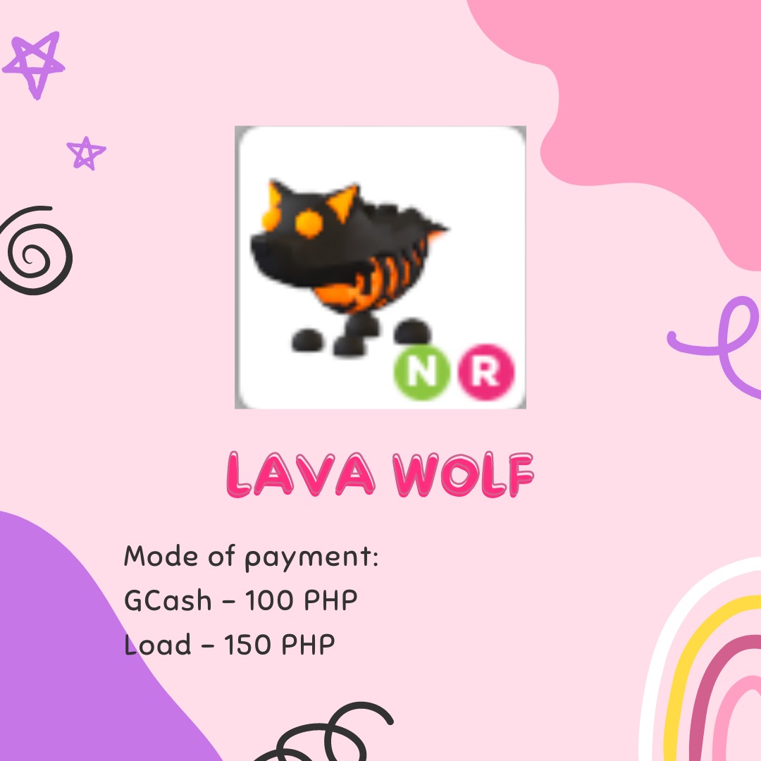 ADOPT ME NR LAVA WOLF (NEON RIDE) on Carousell