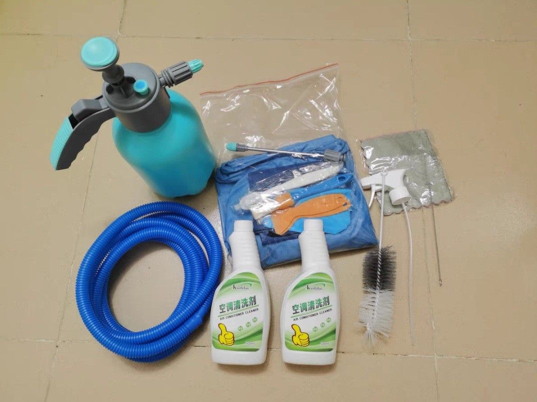 Aircon cleaning kit 15pcs tools cleaner cover bag and tube, Furniture