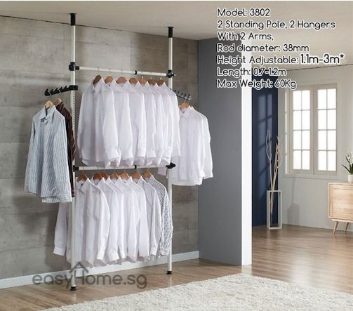 ALL Korean Standing Pole Clothes Rack Coat Stand Drying rack