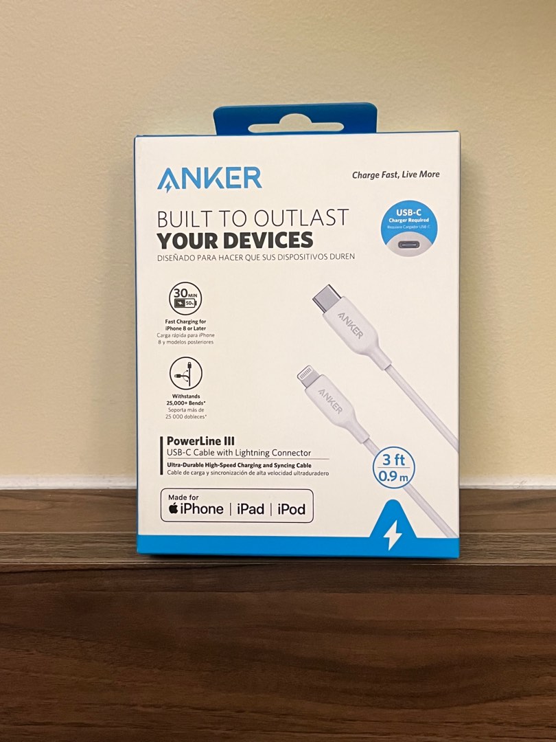 Anker Powerline III MFI (Made for IPhone iPad iPod) USB C to Lightning
