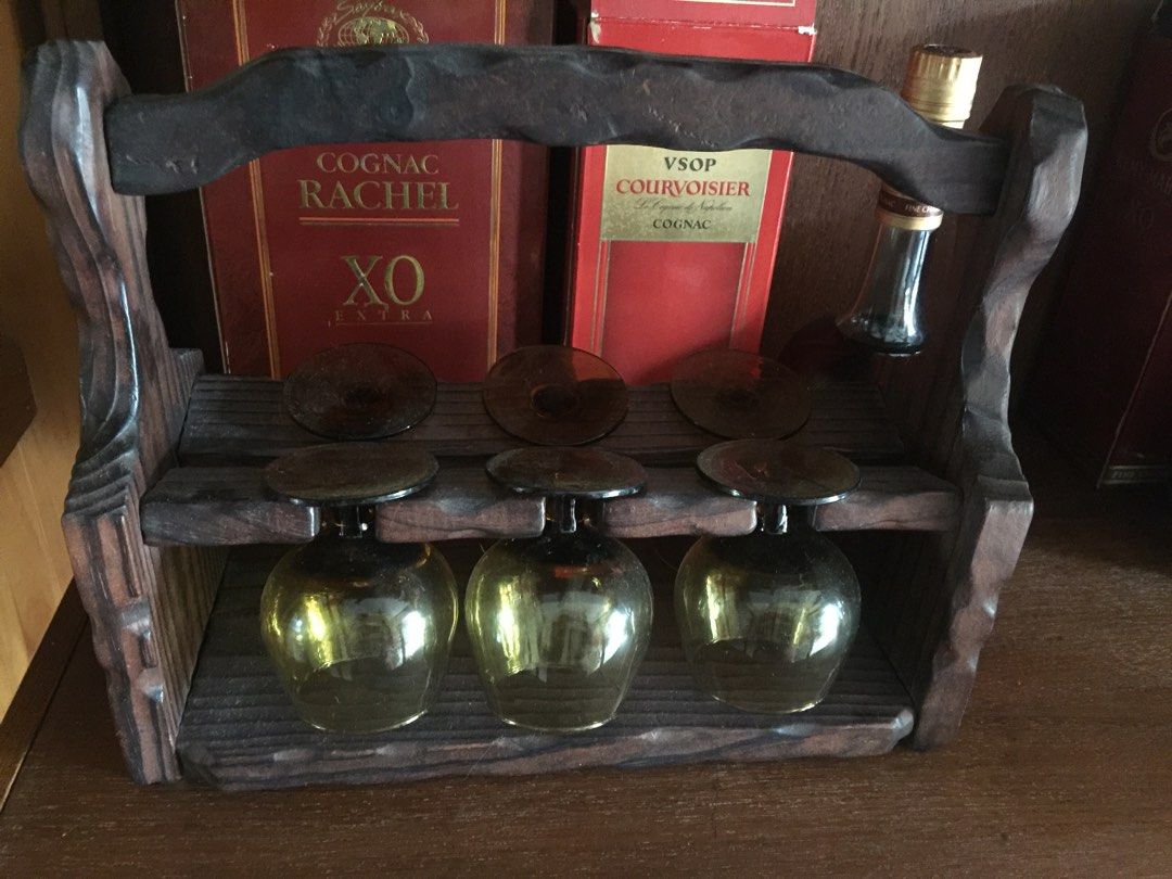Antique wooden Wine glass holder, Everything Else on Carousell