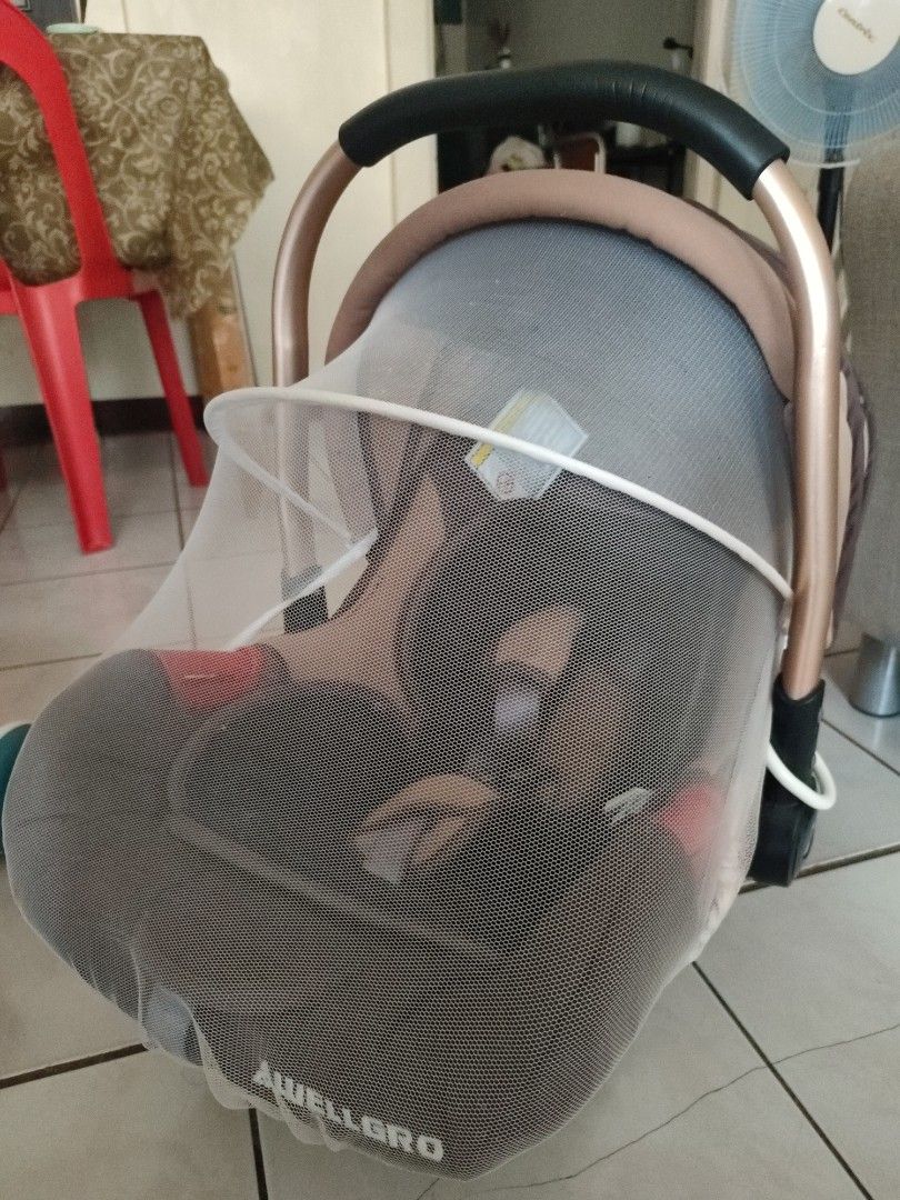 Baby car seat basket carrier with mosquito net