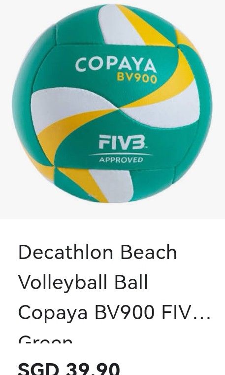 Volleyball Ball Copaya BV900 FIVB - Green, Sports Equipment, Sports ...