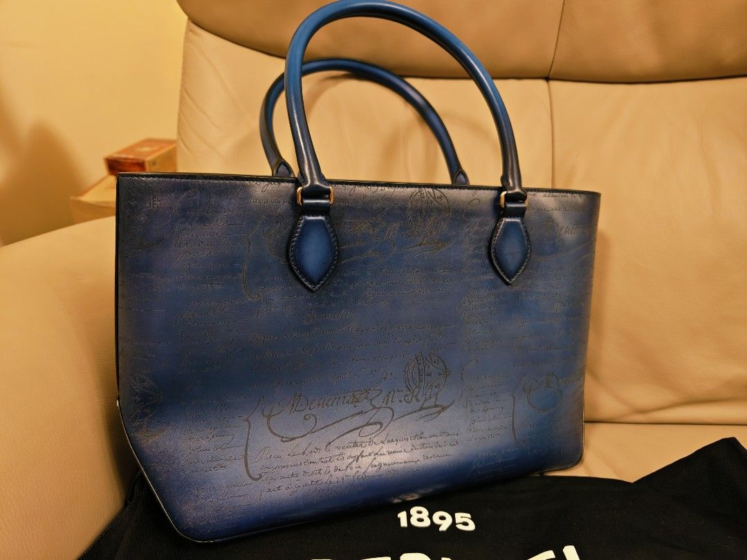 Berluti～Toujours Mini Scritto Leather Tote Bag, 名牌, 手袋及銀包