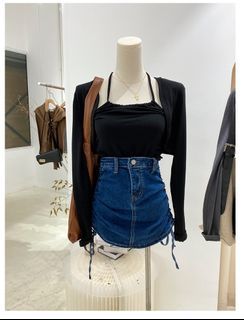 Black Halter Neck Set Wear Size M