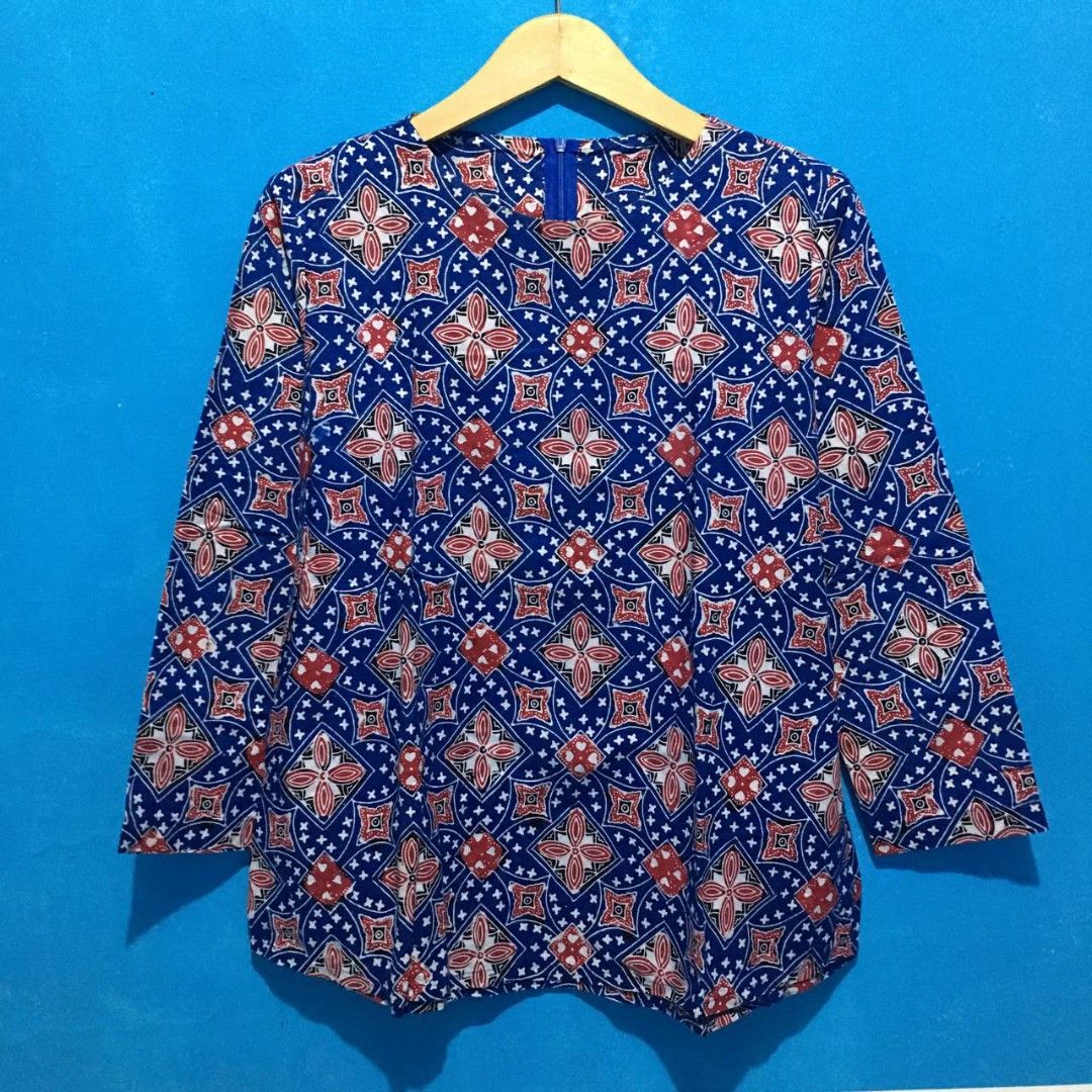 Blouse Batik Biru Baju Batik Wanita Batik Kerja Baju Kerja Baju Kantor Harga Nett 