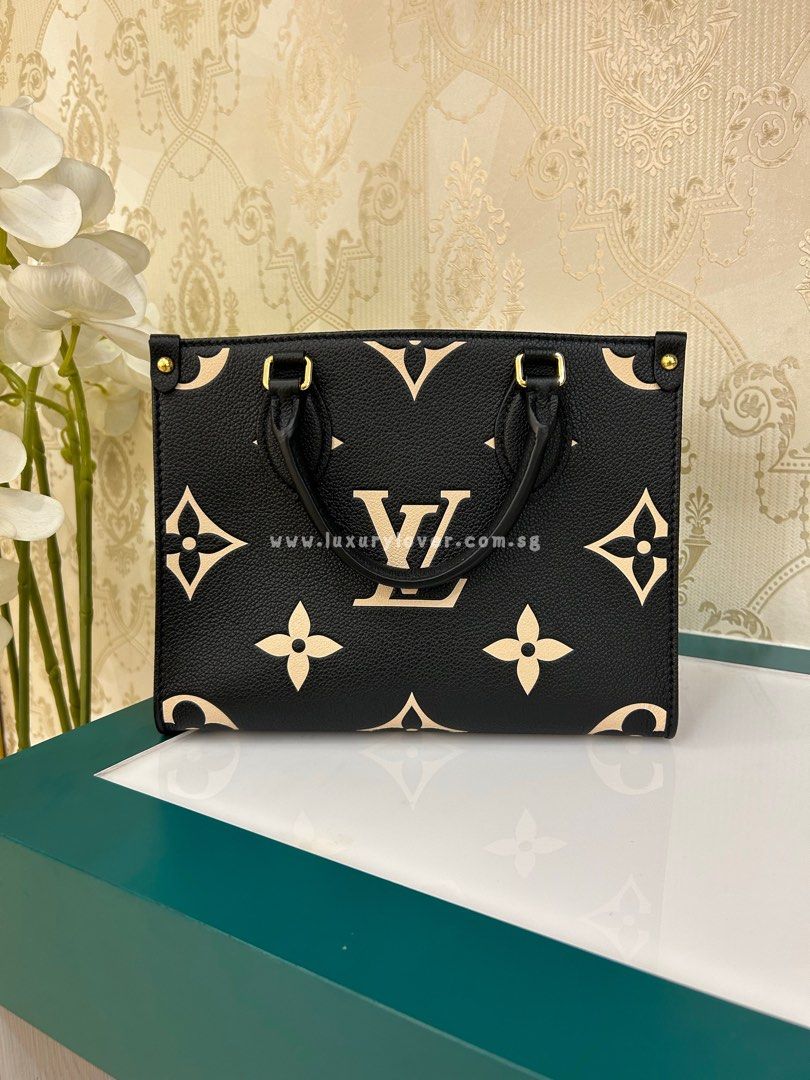 LV On The Go PM Bicolour Monogram Empreinte Black, Luxury, Bags & Wallets on  Carousell