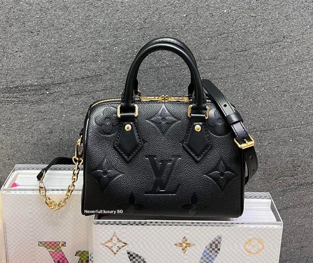 LV Speedy BB Ink Noir, Luxury, Bags & Wallets on Carousell