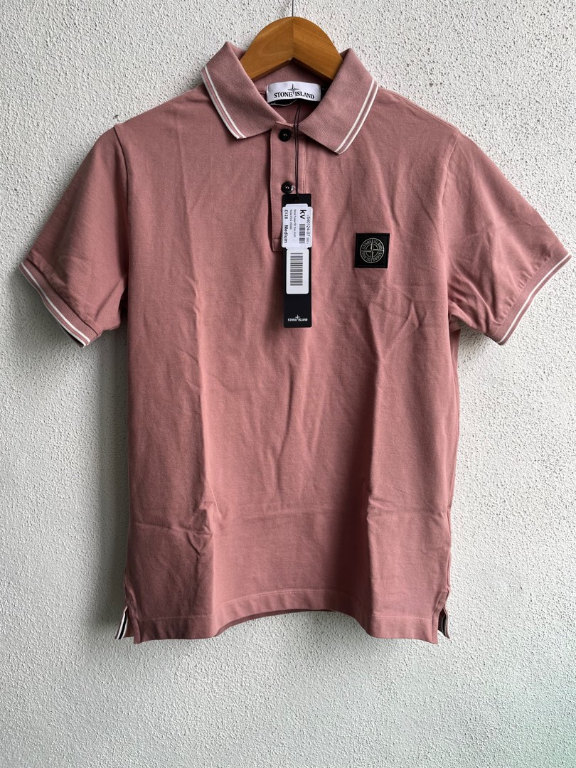 Roze stone island hotsell polo