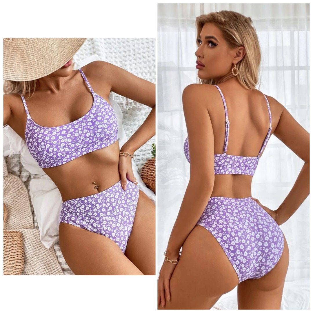 Purple shop floral bikini