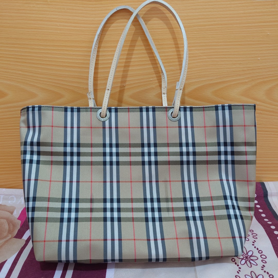 Burberry of london blue label tote bag, 名牌, 手袋及銀包