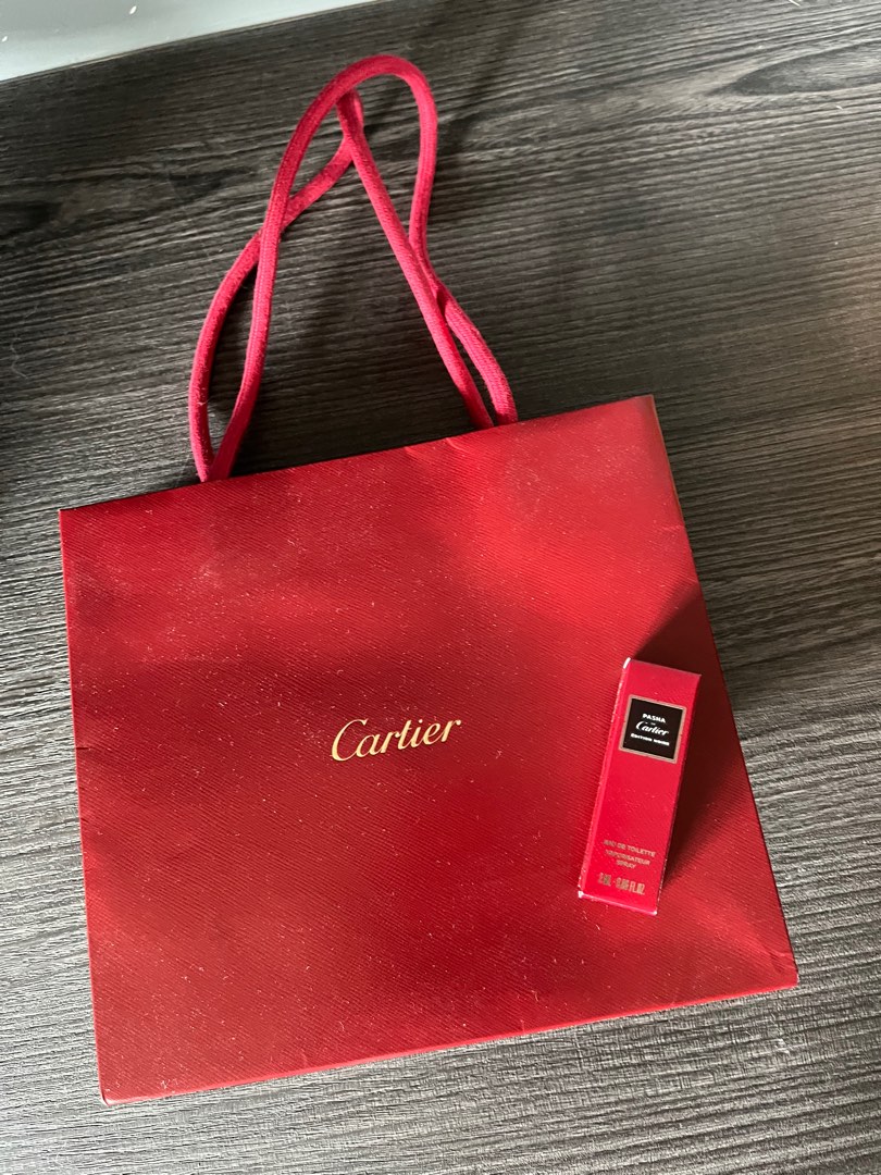 Cartier smallest paper bag with free perfume sample, Luxury