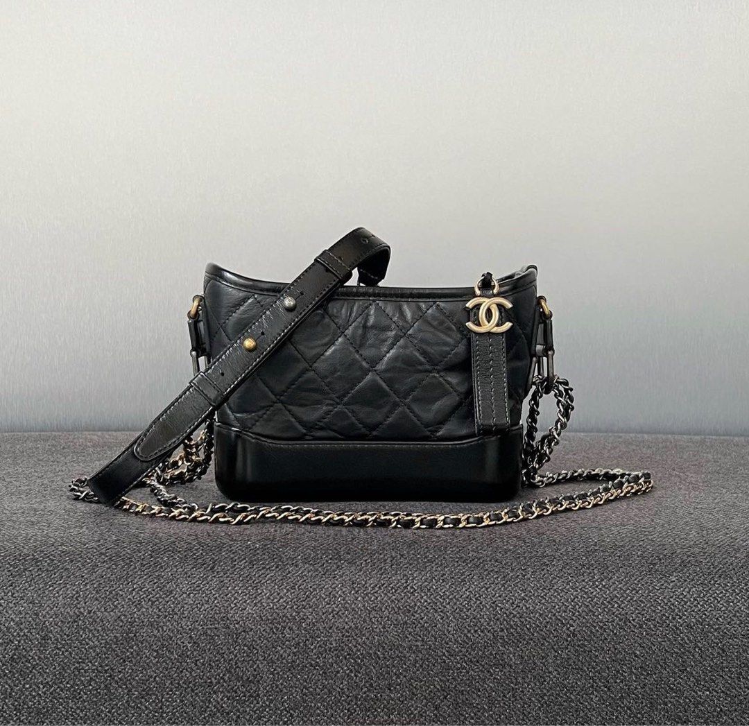 Chanel Black Quilted Leather Small Gabrielle Hobo Bag - Yoogi's Closet