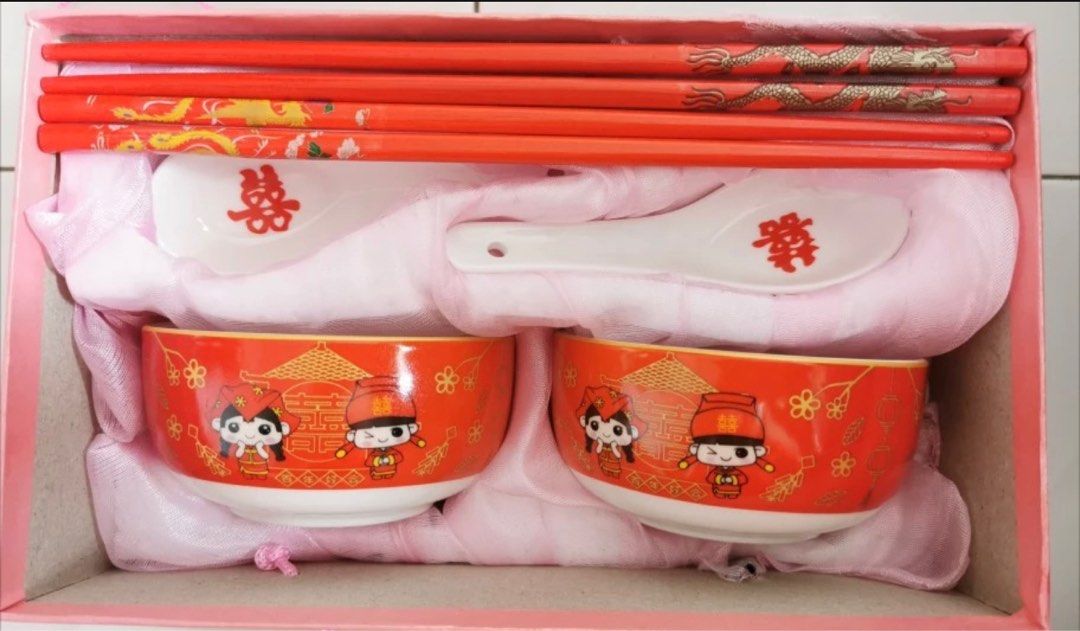 Chinese Wedding Bowl Set, Furniture & Home Living, Kitchenware & Tableware, Other Kitchenware