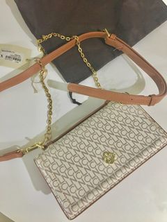 Cln two way white with gold, Women's Fashion, Bags & Wallets, Cross-body  Bags on Carousell
