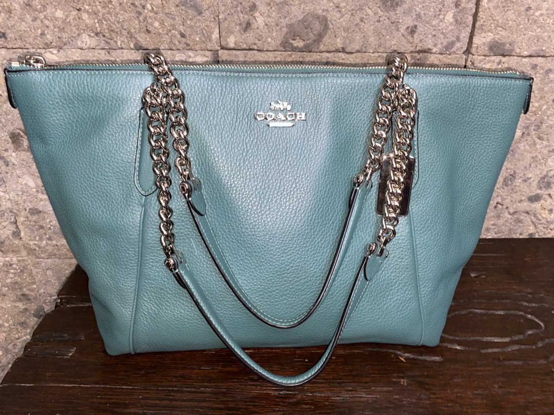 Coach Turquoise Leather Tote Bag (ONESIZE)