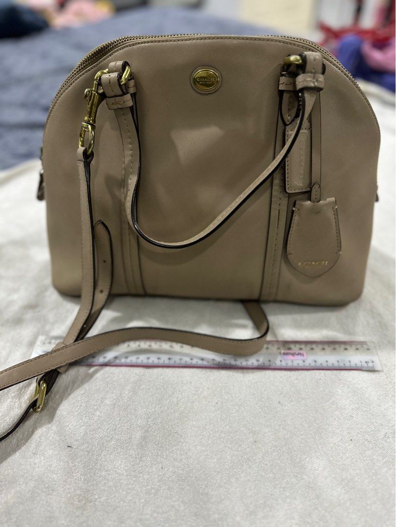 Coach Peyton Saffiano Domed Satchel