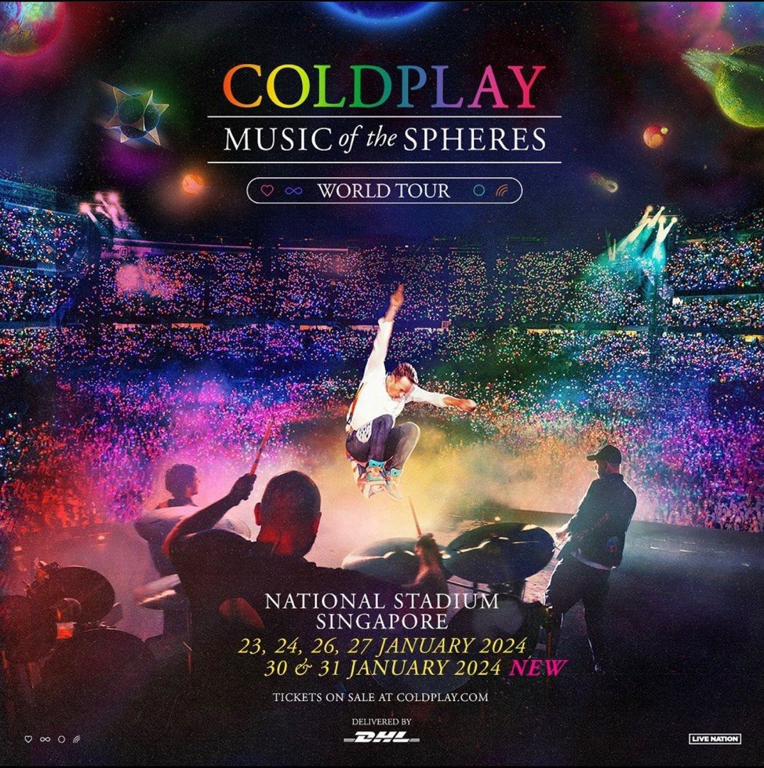 COLDPLAY SINGAPORE CONCERT TICKET X2 STANDING, Tickets & Vouchers