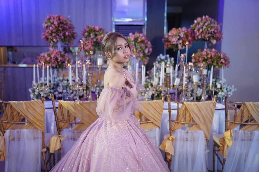 Debut gowns with top sleeves