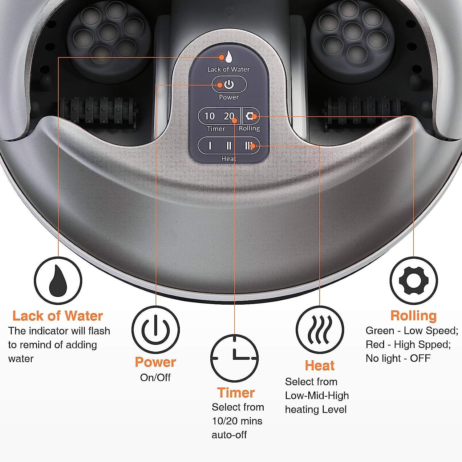 Deestop Steam Foot Spa Bath Massager Foot Sauna with 3 Heat Levels