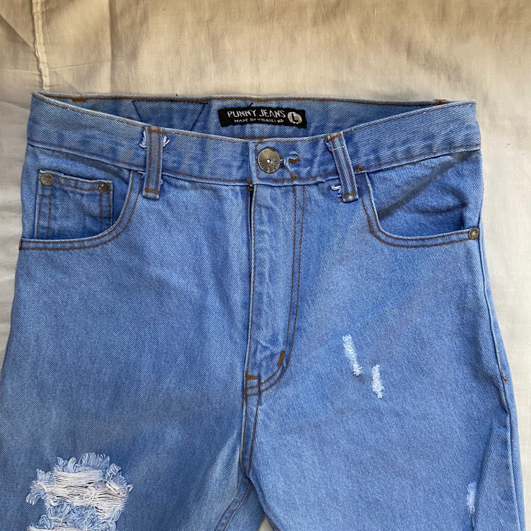 Denim Ripped Jeans on Carousell