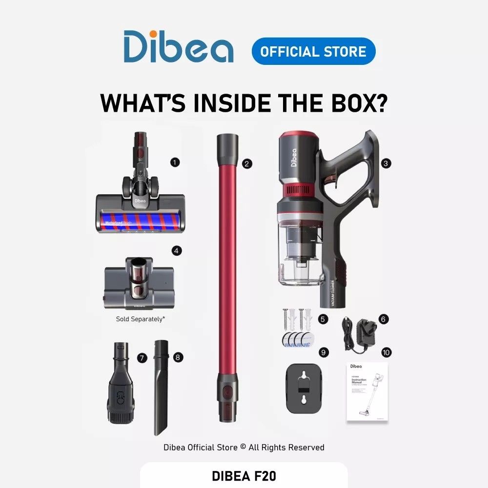 Dibea F20 Max Cordless Vacuum Cleaner Powerfull 25,000 Pa, TV & Home
