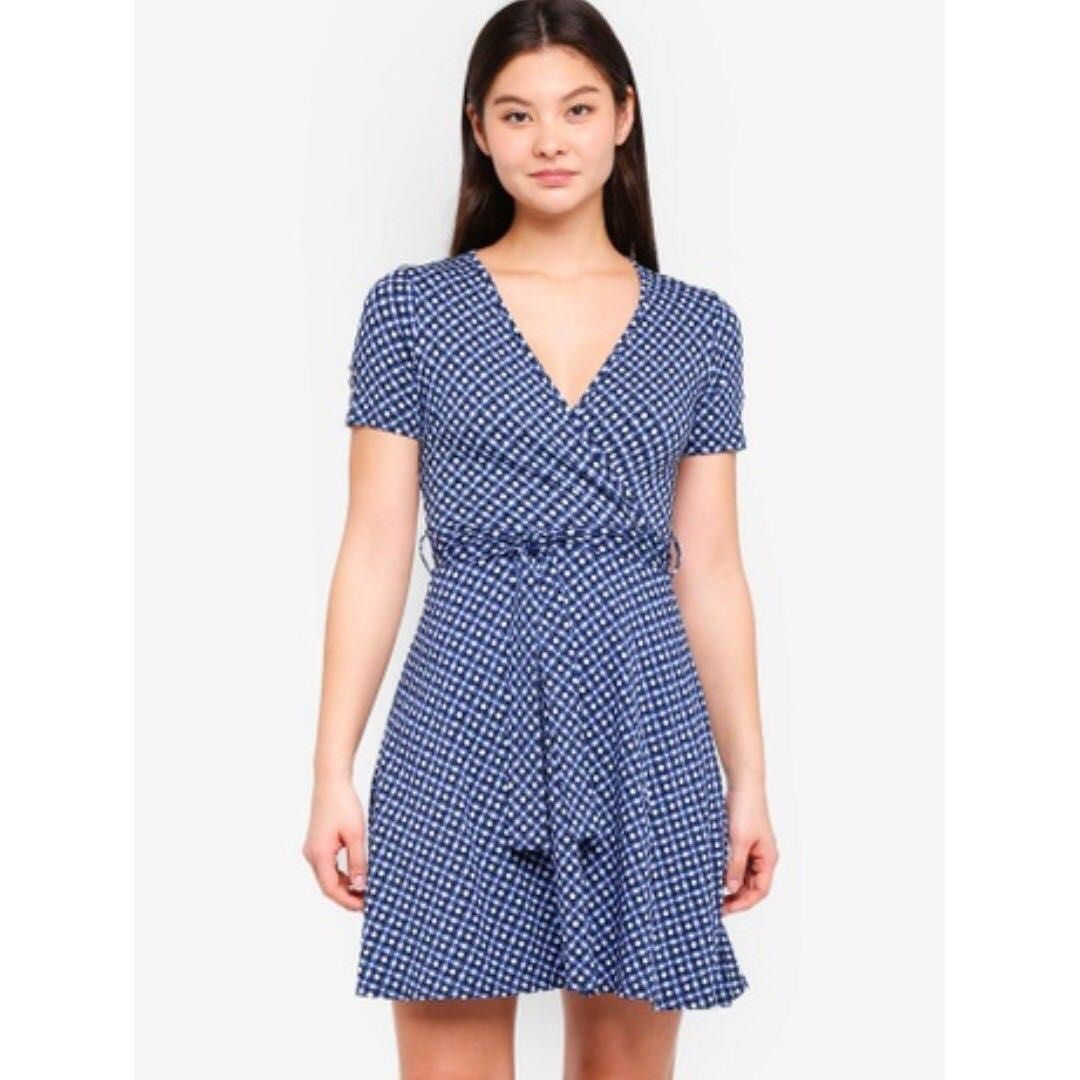Dorothy Perkins Navy Geometric Wrap Dress