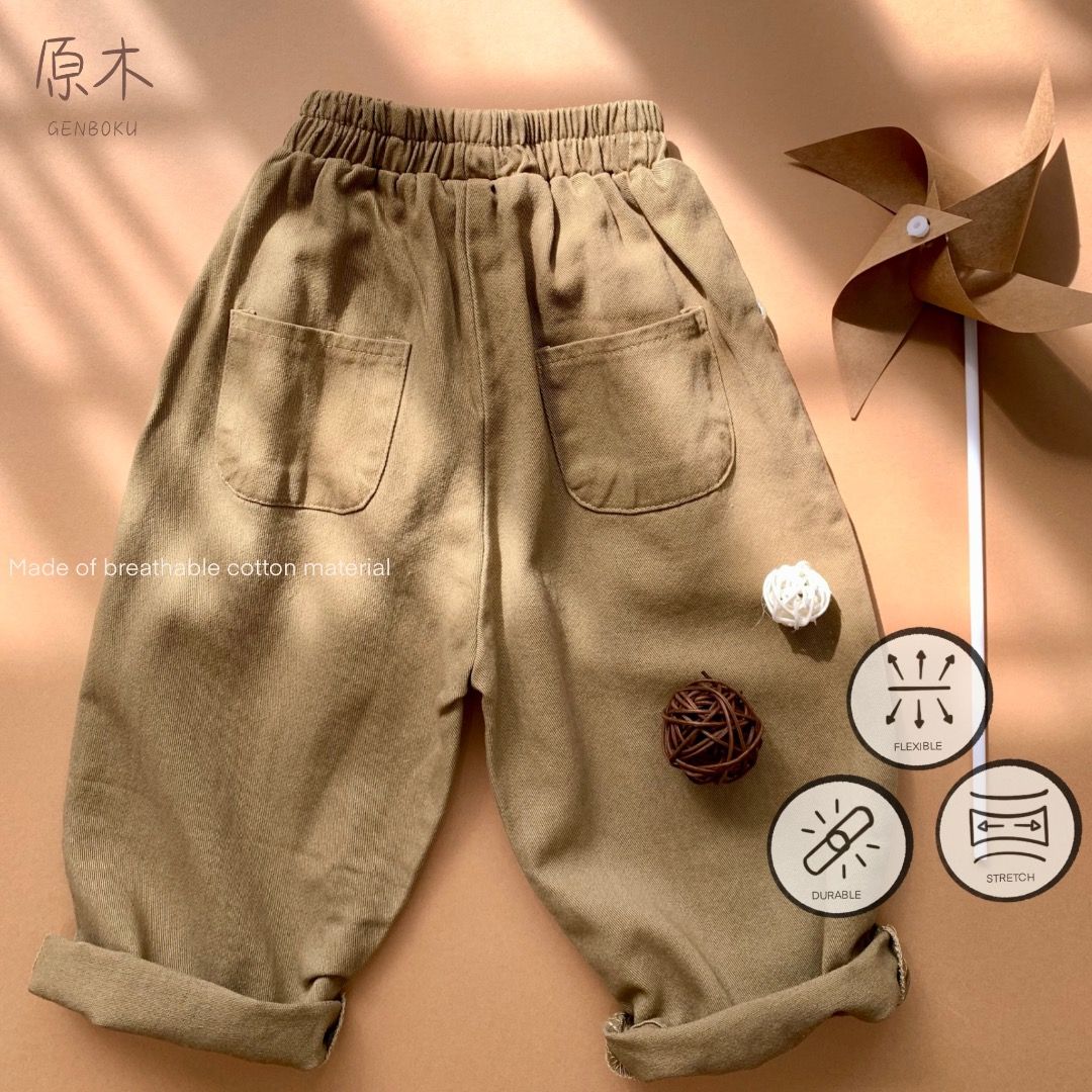 Elastic waist pants with sale pockets