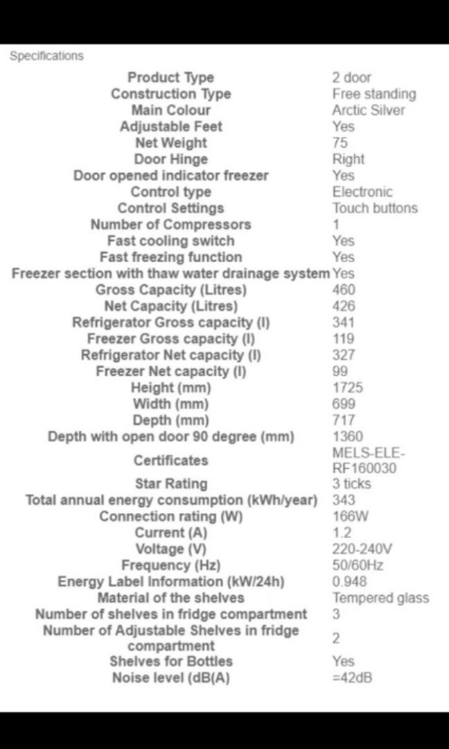 Electrolux Fridge, TV & Home Appliances, Kitchen Appliances