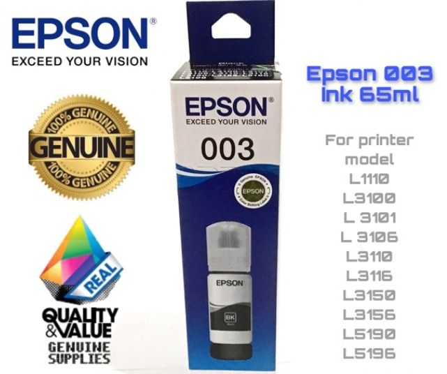 EPSON 003 Ink Bottles Printer Ink Refill Cartridge for L110, L3100 ...
