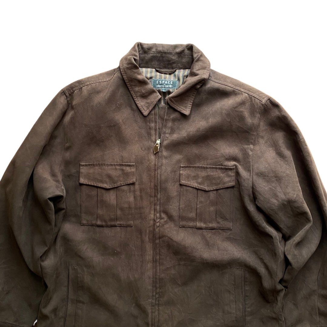 Espace by pierre cardin suede harrington jacket Men s Fashion