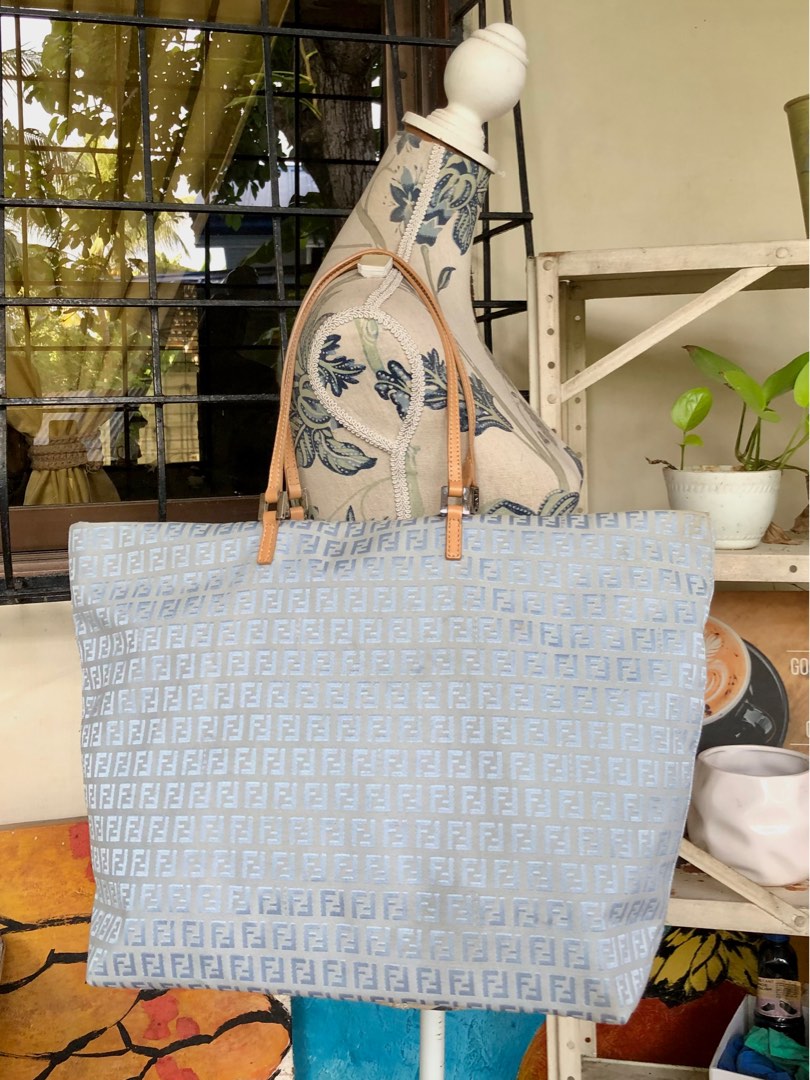 Fendi zucchino canvas tote bag deals