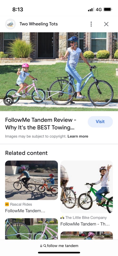 FollowMe Tandem bicycle attachment, Sports Equipment, Bicycles & Parts,  Parts & Accessories on Carousell