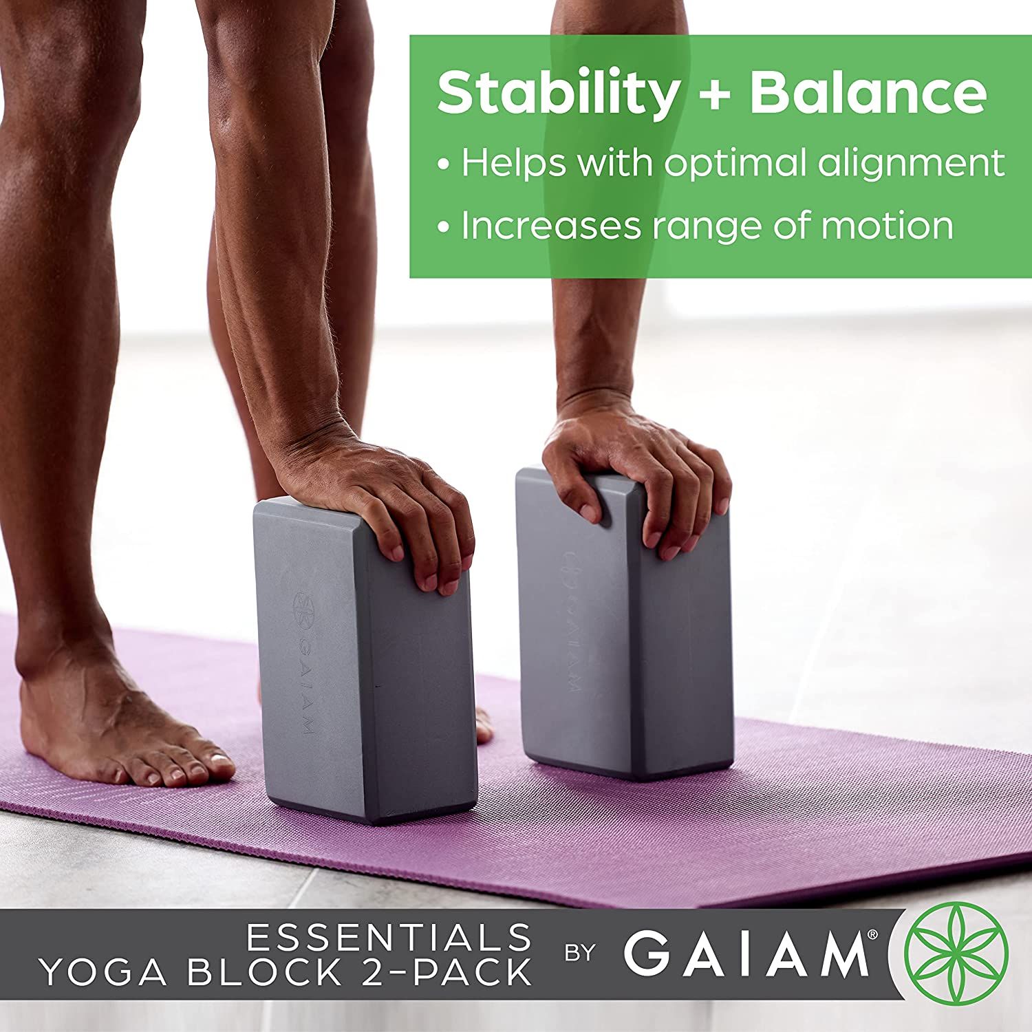 Gaiam Essentials Yoga Block (Set Of 2) – Supportive, Soft Non-Slip Foam  Surface For Yoga, Pilates, Meditation (Black), Sports Equipment, Other  Sports Equipment and Supplies on Carousell