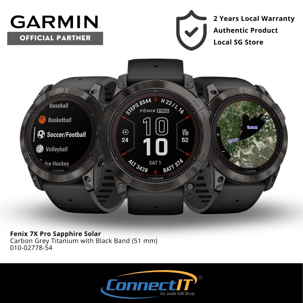 Garmin Fenix 7X Pro Sapphire Solar Gps Watch Titanium Fog Gray