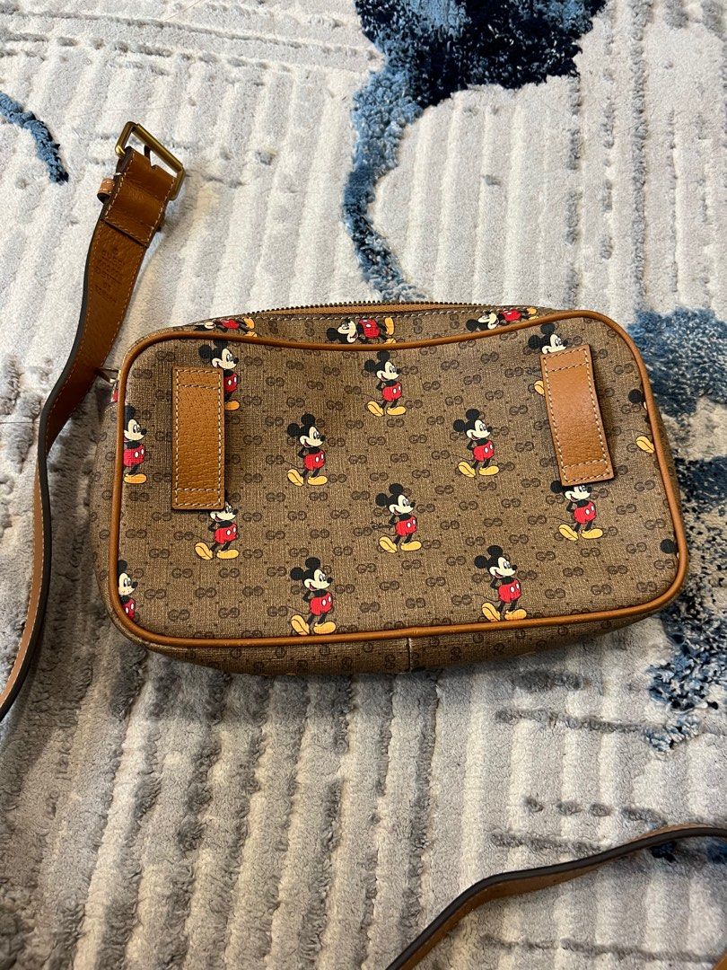 Gucci Disney Mickey Mouse Shoulder Bag Printed Mini GG Coated Canvas Mini  Brown 1416641