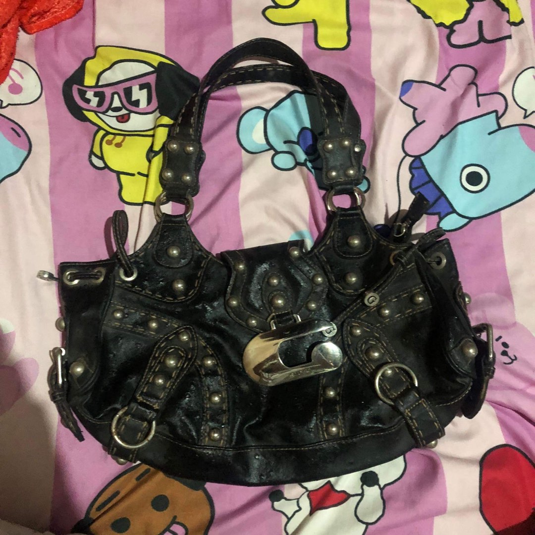 Guess black leather purse clearance