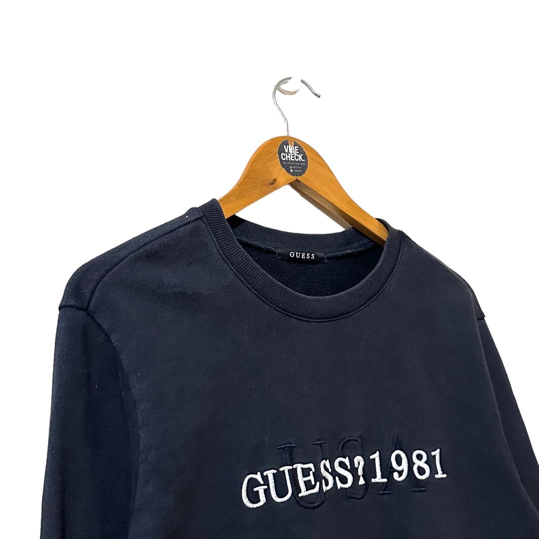 Guess Spellout Blue Sweater Men s Fashion Tops Sets Hoodies