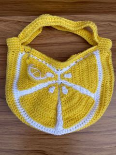 Handmade crochet Lemon tote bag🍋