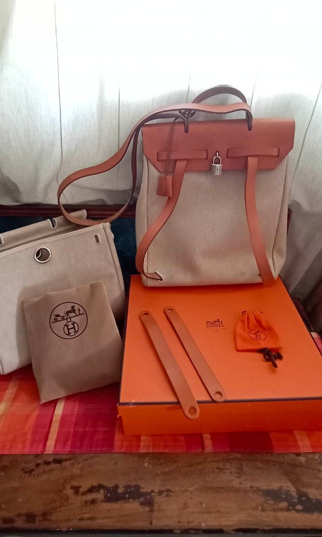 Hermes Garden Party 30 Orange Mecano Cuivre Stamp Z, Luxury, Bags