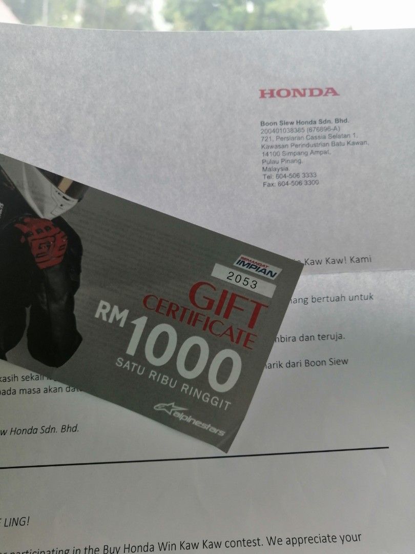 honda, Tickets &amp; Vouchers, Vouchers on Carousell