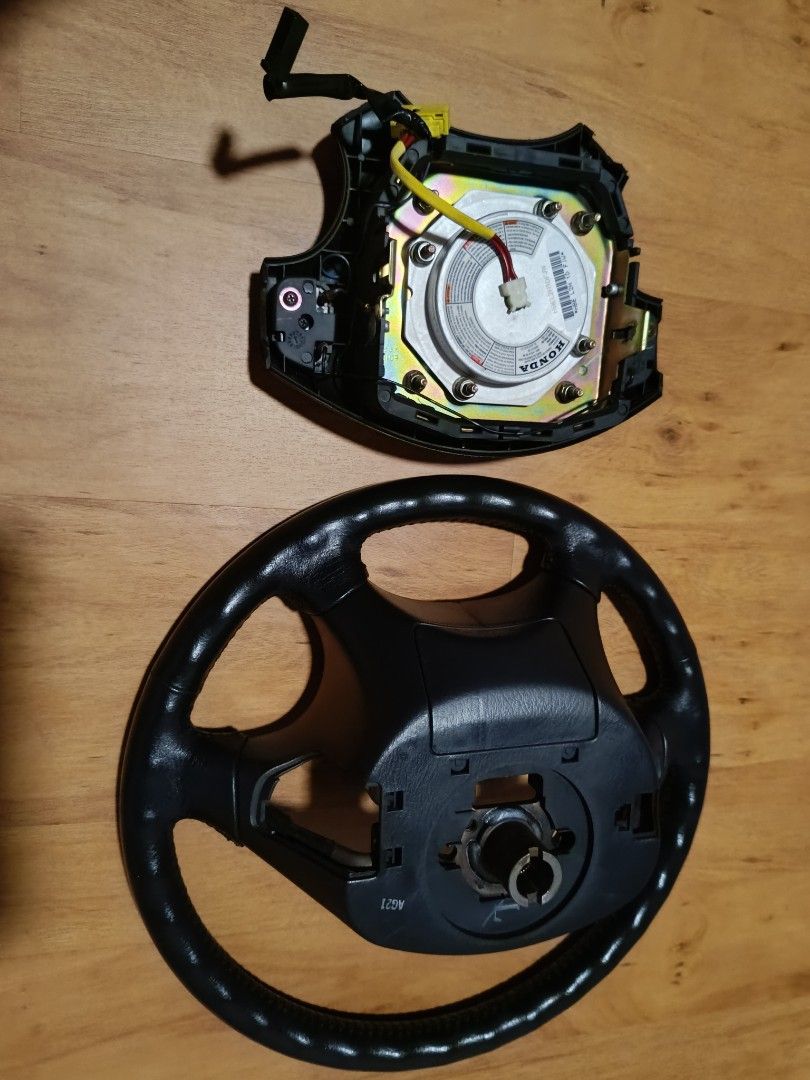 Honda Civic EK Stock Steering Wheel with Airbag and Wiring + Side