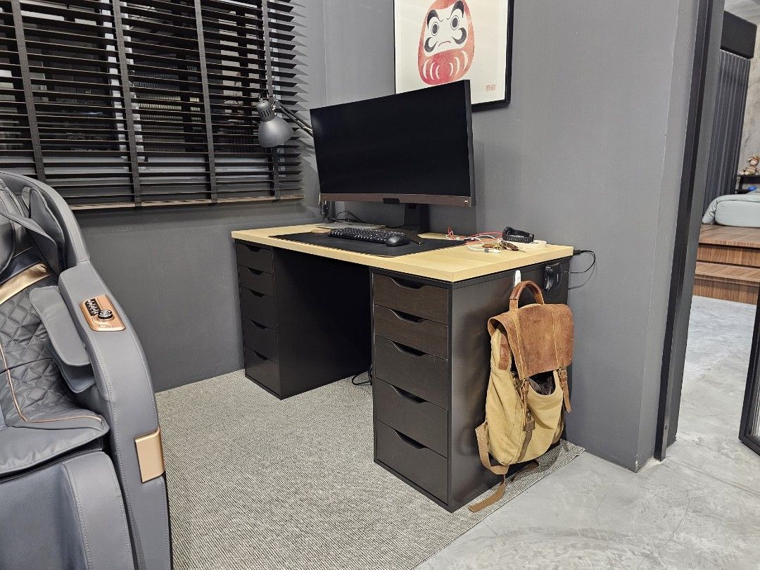 Ikea Alex gaming computer desk, Furniture & Home Living, Furniture