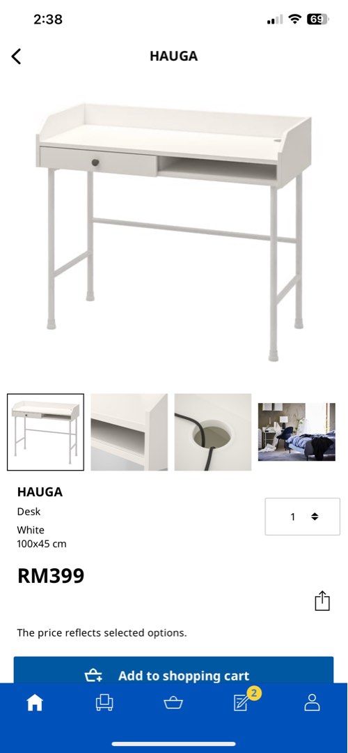 IKEA HAUGA TABLE, Furniture & Home Living, Furniture, Tables & Sets on