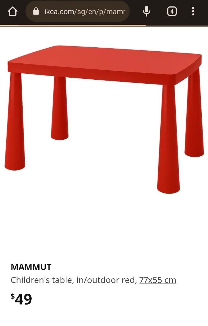 Ikea plastic kids outlet table