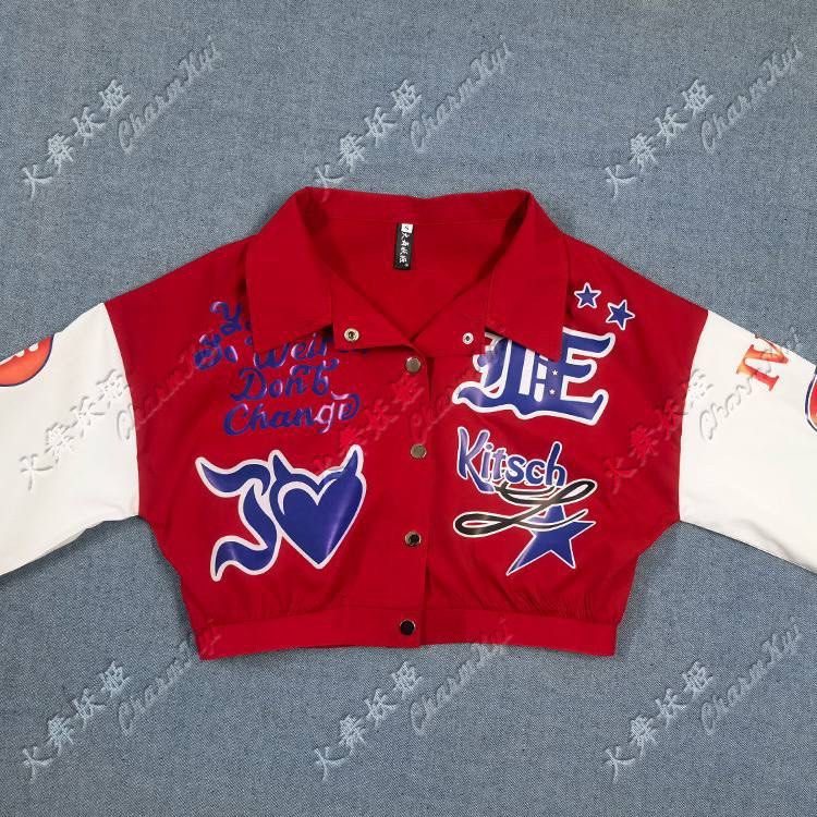 IVE Kitsch Varsity/Baseball Cropped Jacket, Women's Fashion, Coats